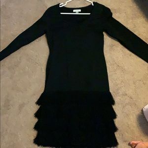 Holiday Sweater Dress - Fringe Bottom